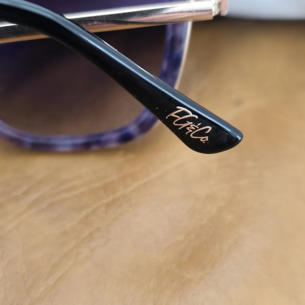 FG & Co Tortoise Frame Sunglasses Gradient Black Lenses